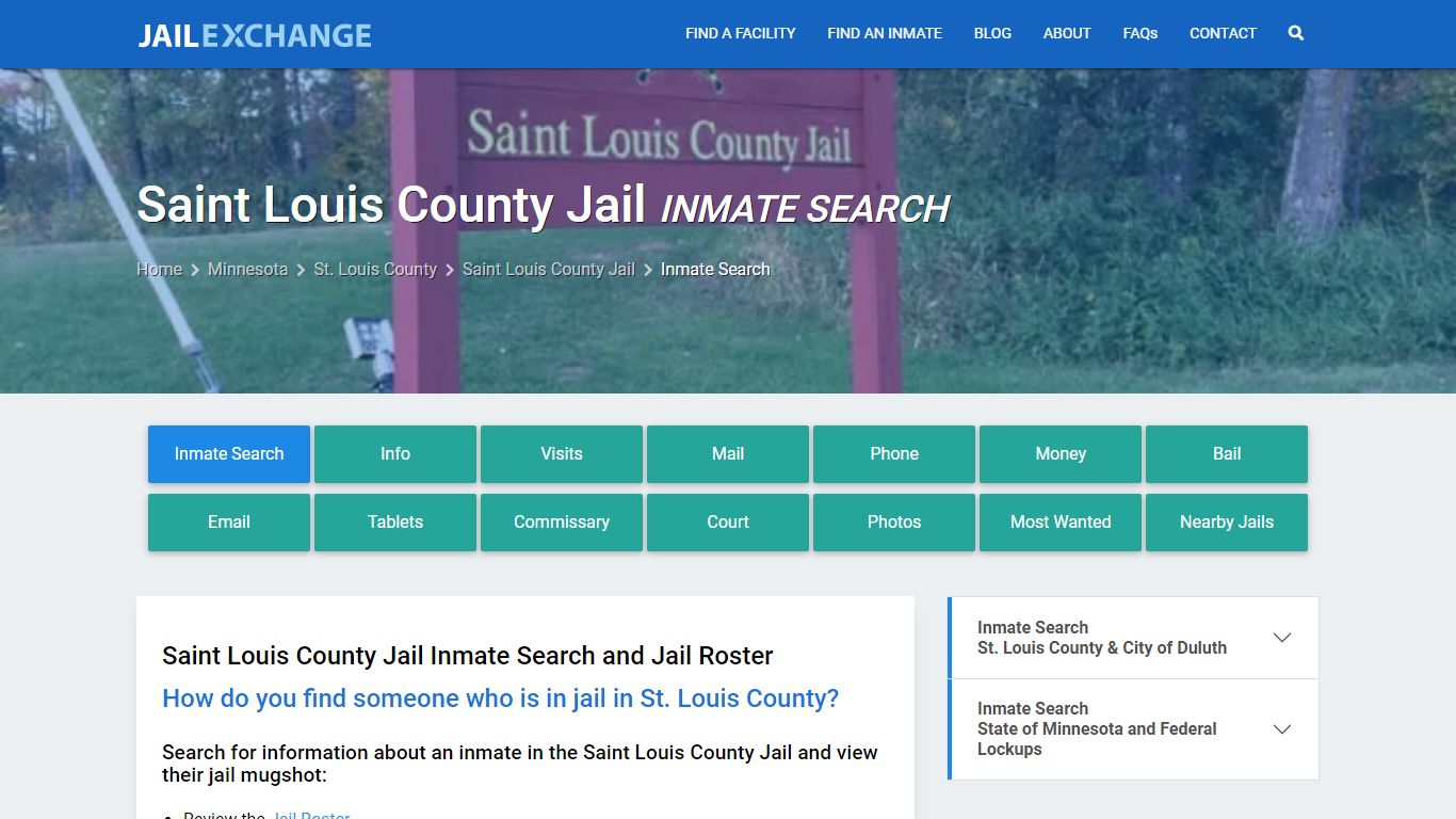 Saint Louis County Jail Inmate Search - Jail Exchange