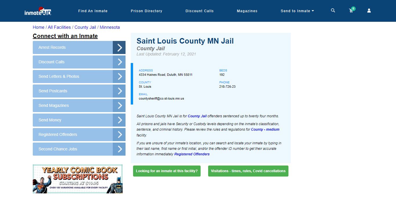 Saint Louis County MN Jail - Inmate Locator - Duluth, MN
